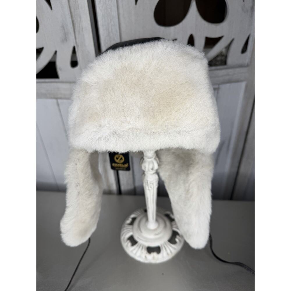 New! Zavelio Shearling Sheepskin Winter Fur Bucket Aviator Trapper Hat Large - Picture 3 of 6
